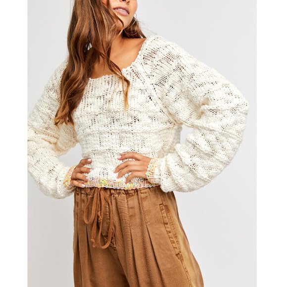 Free People Sweaters - NWT Free People West Palm Pullover / Ivory Combo